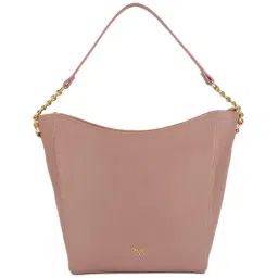 Baggit Pink Solid Medium Hobo Handbag-image-27