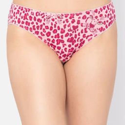 Clovia Pink Cotton Printed Bikini Panty-image-60