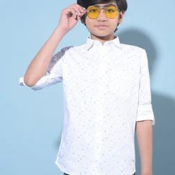 Crimsoune Club Kids White Printed Full Sleeves Shirt-image-116