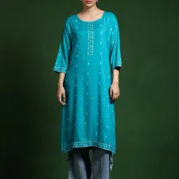 Jaipur Kurti Turquoise Kurtakurtis-image-18