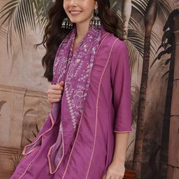 Sangria Pom-Pom Kurta with Patiala & Dupatta-41