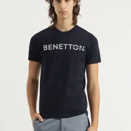 United Colors Of Benetton Blue Cotton Regular Fit Printed T-Shirt-picture-3