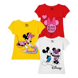 Disney By Miss and Chief Girls Pack Of 3 Graphic Printed Short Sleeves Cotton T-shirts-29