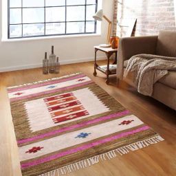 Romee White Cotton Ethnic Floor Mats and Dhurries-24