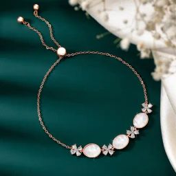 Peora Rose Gold Flexible fit Bracelets for Women-image-32