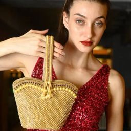 Odette Golden Embellished Clutch-picture-41