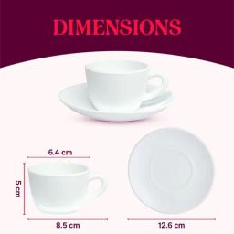 Larah by Borosil Multicolor Ceramic Opalware Cup and Saucer Set of 12 220ml image 3