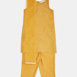 Akkriti by Pantaloons Kids Mustard Printed Kurta Set-picture-17