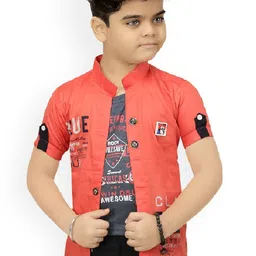 BAESD Boys Typography Printed Cotton Casual Shirt-image-98