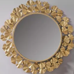 Urban Hamlet Luxury Gold Finish Rose Flower & Leaf Wall Mirror-picture-2