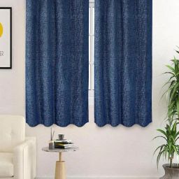 Saral Home Blue Polyester Tic-Tac Curtain-14