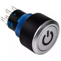 RS PRO Illuminated Push Button Switch Panel Mount 22.2 mm DPDT Red LED 250 V AC, 1759057-17