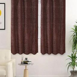 Saral Home Brown Polyester Tic-Tac Curtain-42