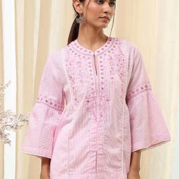 Biba Pink Straight Short Kurta-image-52
