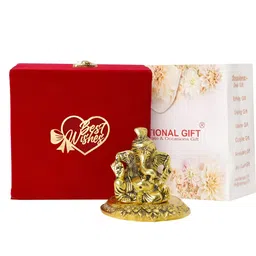 Pagdi Ganesh God Idol Showpiece With Best Wishes Tag & Box-image-97