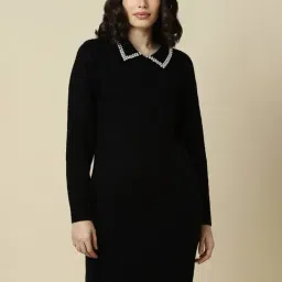 Allen Solly Black Embellished A Line Dress-picture-30