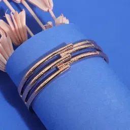 Sohi Minimal Metallic Rose Golden Bracelet for Women & Girls-image-33