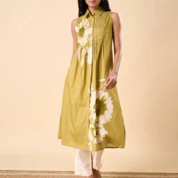 Marigold Lane Green Cotton Regular Fit Printed Kurta-13