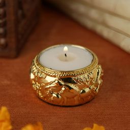 Voylla Gold Toned Tealight Candle Holders-50