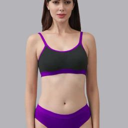 AROUSY Purple Cotton Bra Panty Set-image-75