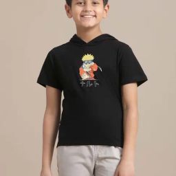 Kidsville Black Cotton Printed T-Shirt-image-20