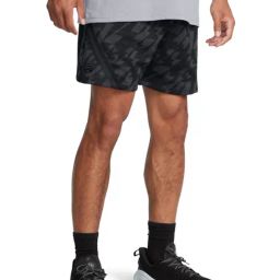 Under Armour Black Loose Fit Printed Sports Shorts-picture-26