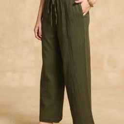 KAZO Green Casual Trousers-image-51
