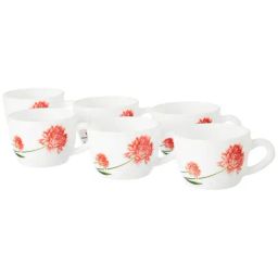 Larah by Borosil Multicolor Ceramic Opalware Tea Cup - Set of 6 140ml-image-87