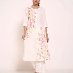 Rangmanch By Pantaloons White Cotton Regular Fit Printed Kurta-picture-31