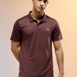 Technosport Men Anti Static Solid Polo Collar Slim Fit T-shirt-image-45