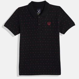 Allen Solly Junior Boys Micro Ditsy Printed Polo Collar Pure Cotton T-shirt-image-43