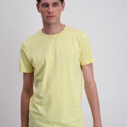LINDBERGH Men Yellow Solid Cotton T-shirt-image-69
