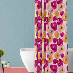ArtzFolio Pink & Yellow Printed Waterproof Shower Curtain-image-42
