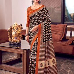 Chandbaali Women Ajrak Pure Cotton Bagru Saree-picture-21