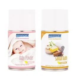 Airance 250 ml Each Baby Powder & Sandal Bath Fragrance Automatic Air Freshener Refill Perfume Spray (Pack of 2)-image-97