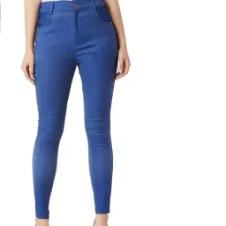 Miss Chase Blue Cotton Jeggings-image-73