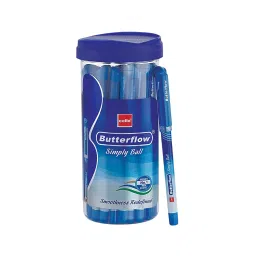 Cello Butterflow Ball Pen Cap Closure Type Blue Ink, 8907234508130 (Pack of 25)-115