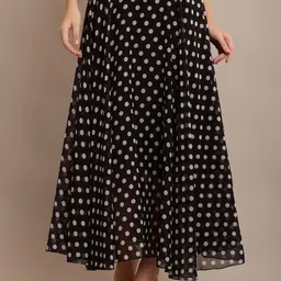 Raabta Fashion Polka Dots Printed A-Line Maxi Skirt-picture-17