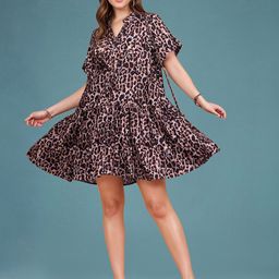 ChicFlick Animal Print Ruffled Fit & Flare Mini Dress-picture-2