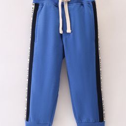 Ollypop Cotton Looper Full Length Solid Colour Lounge Pant - Blue-picture-15