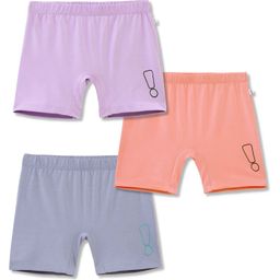 Plan B Pack Of 3 Brand Logo Printed Cycling Shorts - Peach Lavender & Grey-image-7