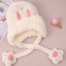 Babyhug Woolen Cap with Knot - White-image-32