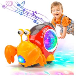 MUREN Crab toy Crawling rechargeable Musical hermit Sensory Walking toy for Kids Orange-Pack of 1-26