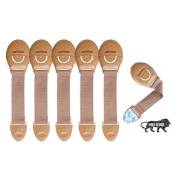 Kids Station Baby Safety Nylon Drawer Locks - Strong and Adhesive Child / Toddler / Infants Safety Locks for Drawers, Cabinets, Fridge and Cupboard - Baby Proofing Product - With 3M Adhesive Tape - Pack of 6 (Beige)-image-95