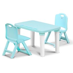 Happy Bear Study table and Double folding chair set for kids for 2 to 6 years, Height Adjustable Study table - Blue-23