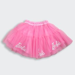 Barbie by Tiny Girl 100% Cotton Brand Name Glitter Printed Tiered Skirt - Neon Pink-image-44