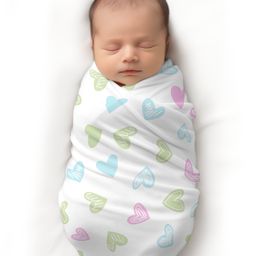 Carerio's Baby Wrapper Ultra-Soft, Breathable & Stretchy Baby Wrap for Newborns & Infants - Hearts of Joy Design Printed-picture-14