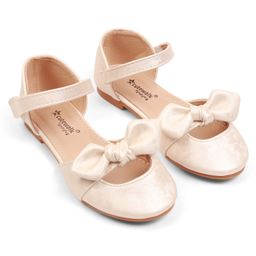Cute Walk by Babyhug Velcro Closure Ballerina with Bow Applique - Beige-picture-44