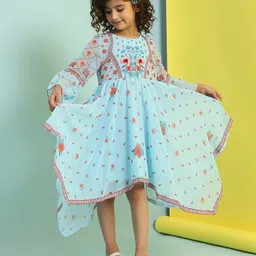 Biba Girls Floral Print A-Line Midi Dress-picture-42