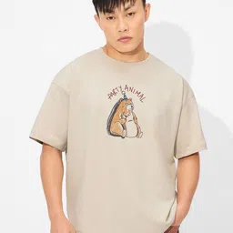 The Souled Store Men Graphic Printed Round Neck Cotton Oversized T-Shirt-image-41